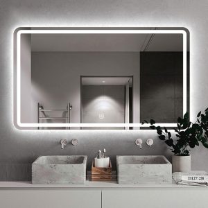 Gương led viền cát cảm ứng trắng